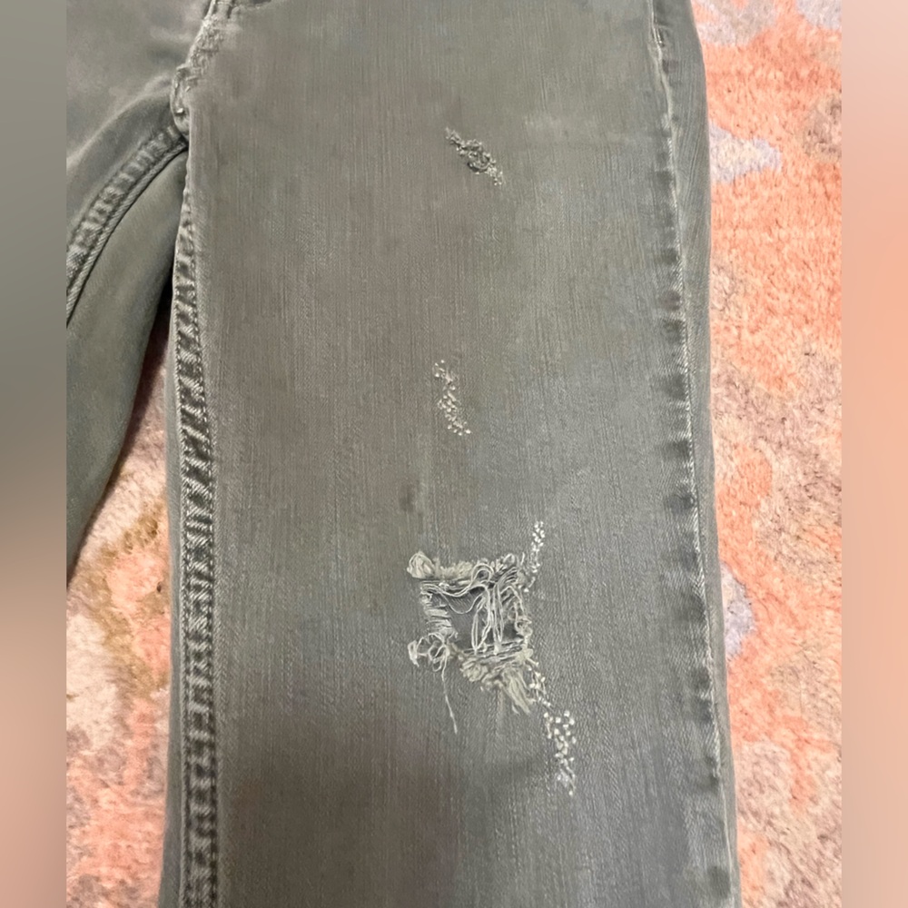 We The Free High-Rise Distressed Ankle Jeans in Olive - Picture 7 of 11